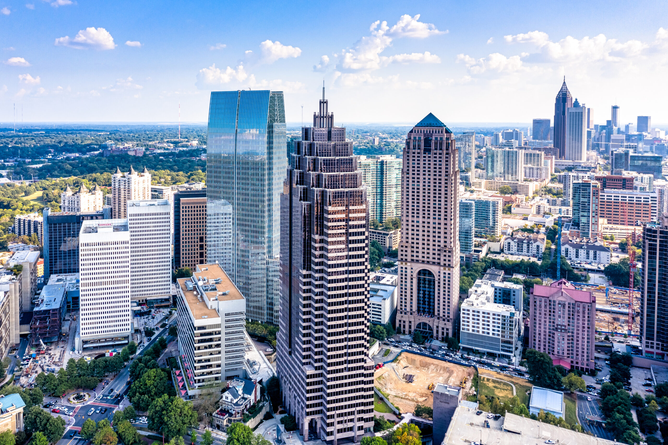 Aerial view of the downtown Atlanta skyline