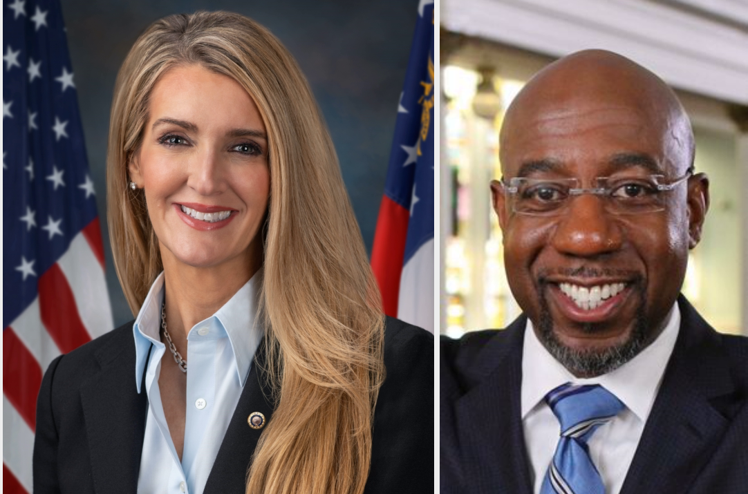 Kelly Loeffler and Raphael Warnock