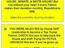 pre-checked donation boxes