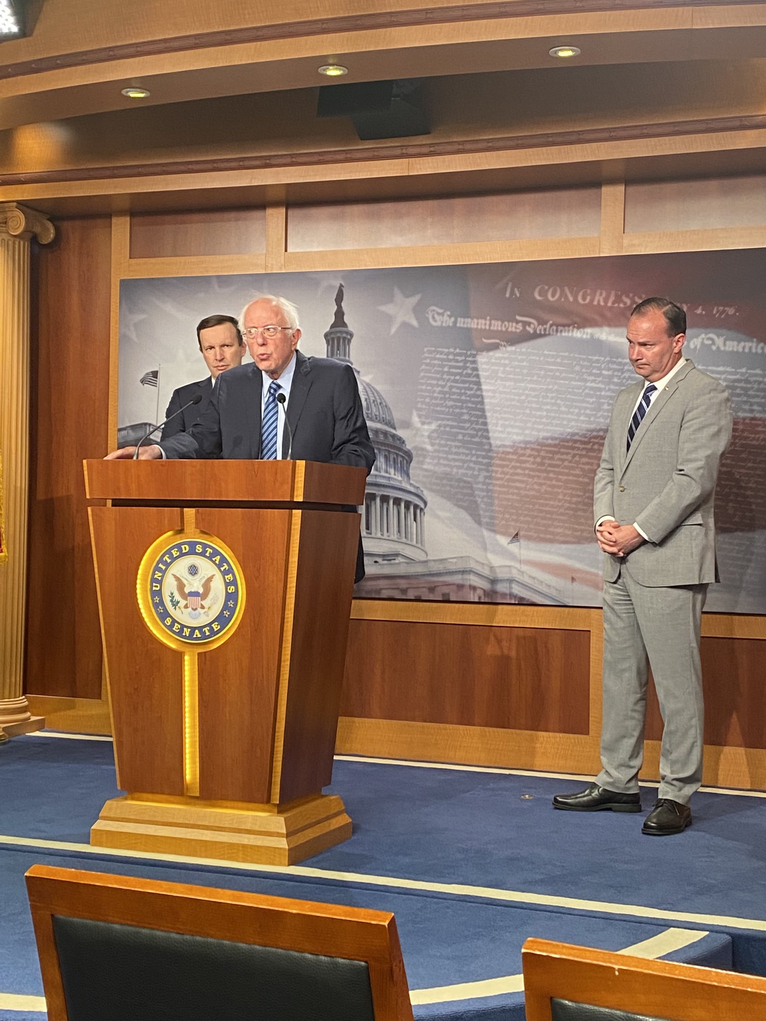 Senators announcing the National Security Powers Act