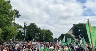 protests out the Supreme Court