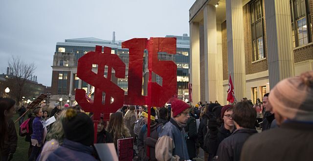 $15 minimum wage protest