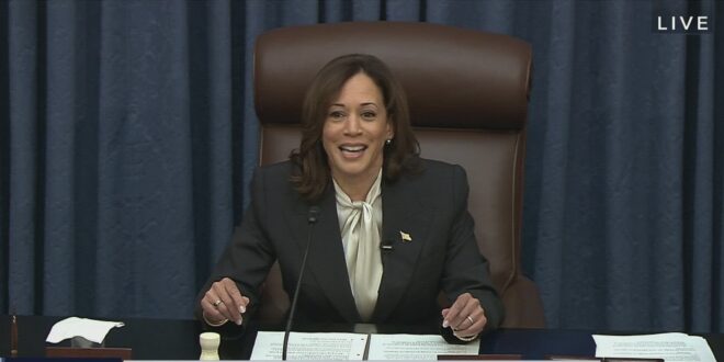 Vice President Kamala Harris presiding over Senate