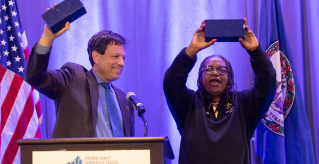Virginia Senate Democratic leaders Scott Surovell and Mamie Locke