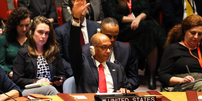 US vetoes a UN resolution calling for an immediate ceasefire in Gaza conflict