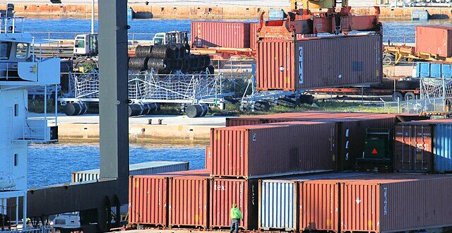 port, shipping containers