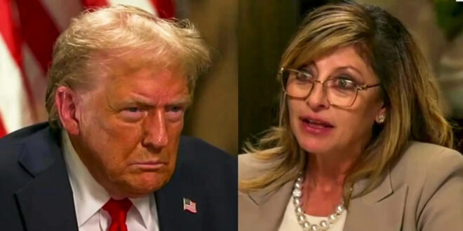 President Donald Trump and Maria Bartiroma