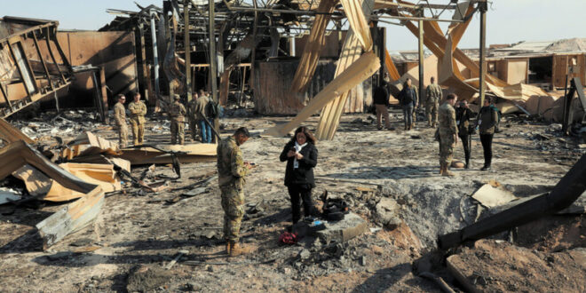 Iranian missile attacks at Al Asad Air Base, Iraq, on Jan. 13, 2020.