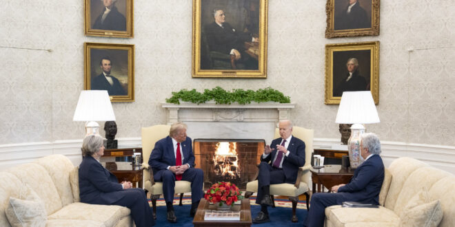 President Joe Biden and President Donald Trump meet in the White House