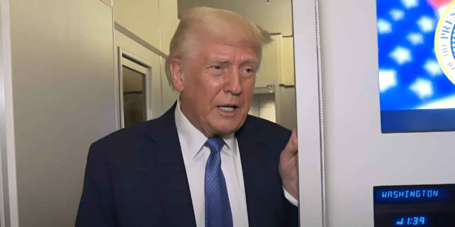 President Donald Trump on Air Force One