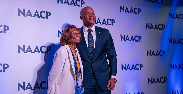 Hazel Dukes and Gov. Wes Moore