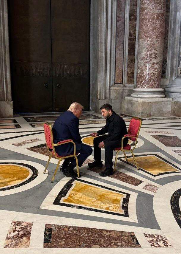 Trump, Zelenskyy - Poli Alert President Trump meets with President Zelenskyy at Pope Francis' funeral