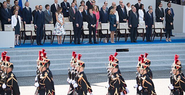 President Trump at France’s Bastille Day celebration in 2017