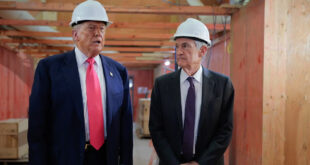 President Donald Trump visits Jerome Powell at the Federal Reserve Headquarters