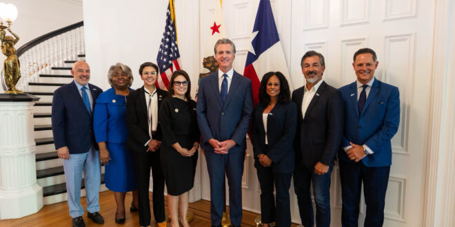 Gov. Gavin Newsom with Texas House Democrats