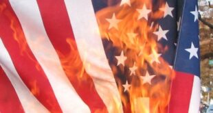 American flag burning