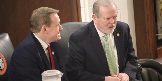 North Carolina House Speaker Destin Hall and Senate President Pro Tem Phil Berge