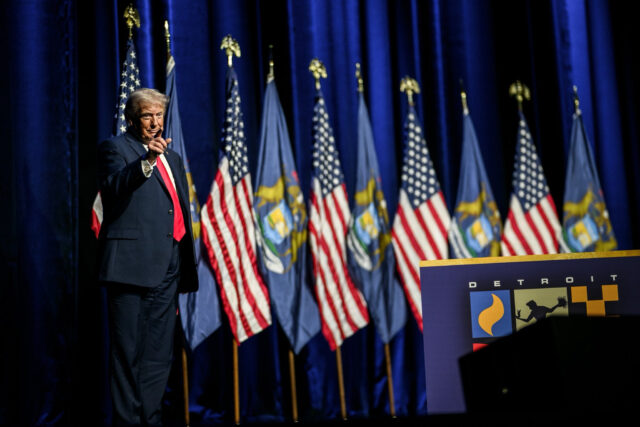 Trump - Poli Alert President Donald Trump at the Detroit Economic Club