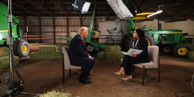 President Donald Trump and Kristen Welker
