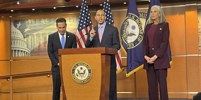 Hakeem Jeffries, Katherine Clark, and Pete Aguilar