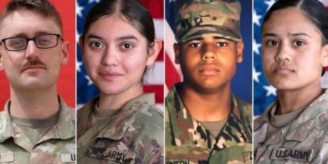 Lt. Tyler James Feehan, 25, of Hawaii Pvt. Isabella Gonzales, 19, of Texas Sgt. Angel Rampersad, 28, of New York Sgt. Michael Emmanuel Swinton, 30, of North Carolina