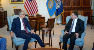 Senate majority Leader John Thune and Jay Clayton