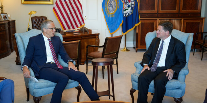 Senate majority Leader John Thune and Jay Clayton