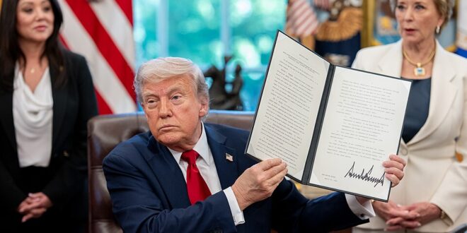 President Trump and Education Secretary Linda McMahon
