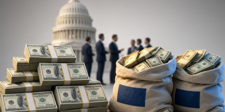 Money Bags in Front of the Capitol - Poli Alert AIPAC endorsements end as the lobby keeps its United Democracy Project super PAC