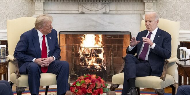 Donald Trump and Joe Biden meet in the Oval Office